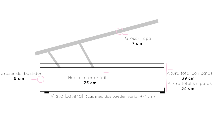 Canapé tapizado Dafne medidas - Mobiliario y decoración Natalia Moreno