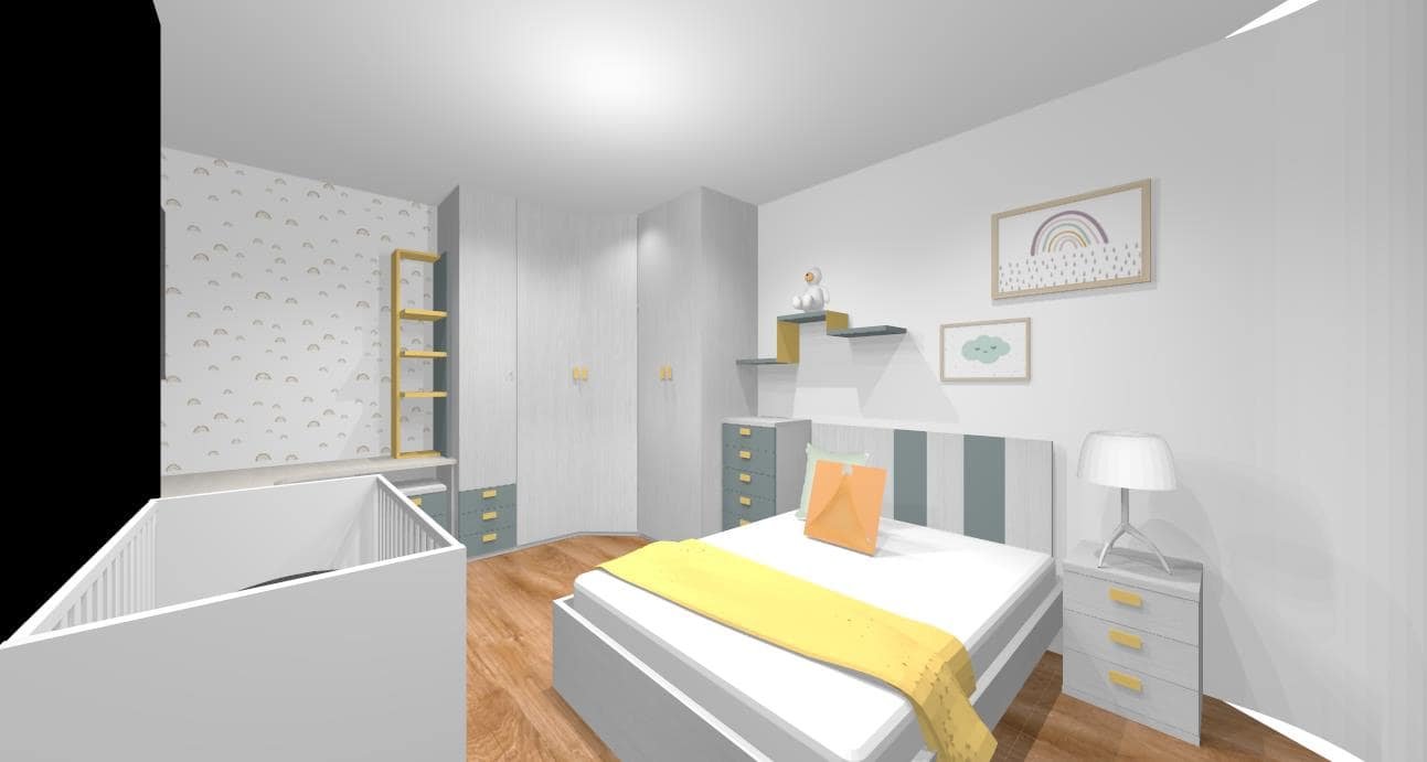 Diseño 3D Dormitorio Juvenil con escritorio-Mobiliario y decoración Natalia Moreno Diseño 3D Dormitorio Juvenil con escritorio-Mobiliario y decoración Natalia Moreno