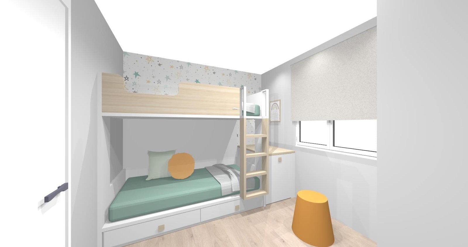 Diseño 3D Dormitorio Literas - Mobiliario y decoración Natalia Moreno Diseño 3D Dormitorio Literas - Mobiliario y decoración Natalia Moreno