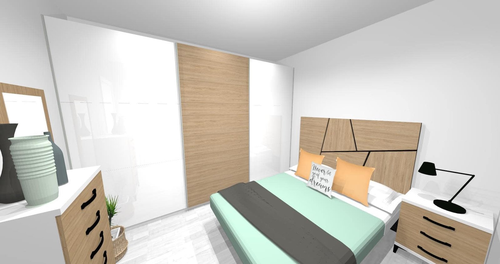 Diseño 3D Dormitorio Principal - Mobiliario y decoración Natalia Moreno Diseño 3D Dormitorio Principal - Mobiliario y decoración Natalia Moreno