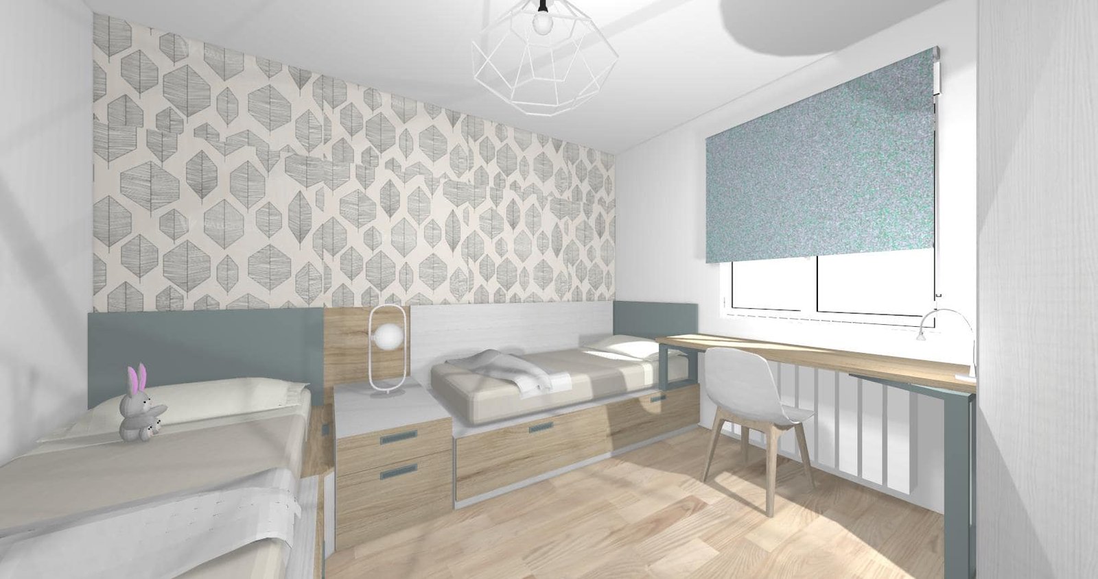 Diseño 3D Dormitorio doble-Mobiliario y decoración Natalia Moreno Diseño 3D Dormitorio doble-Mobiliario y decoración Natalia Moreno