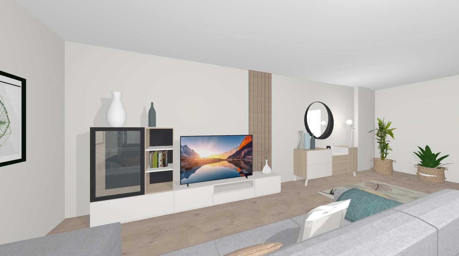 Diseño 3D Salón Cocina -Mobiliario y decoración Natalia Moreno Diseño 3D Salón Cocina -Mobiliario y decoración Natalia Moreno