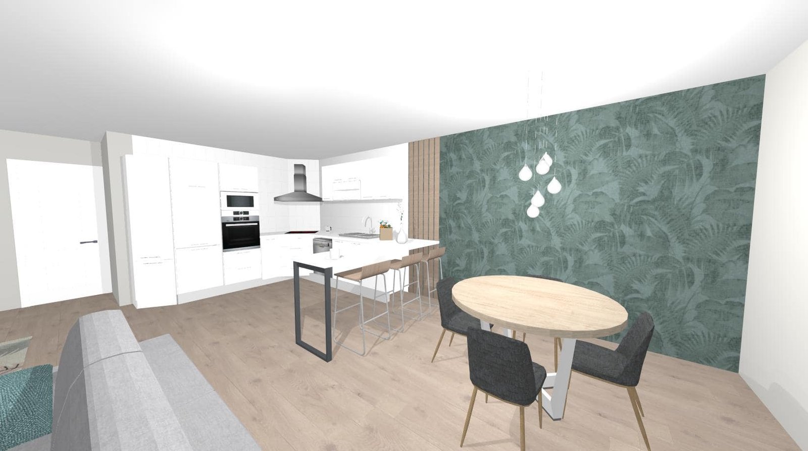 Diseño 3D Salón Cocina-Mobiliario y decoración Natalia Moreno Diseño 3D Salón Cocina-Mobiliario y decoración Natalia Moreno