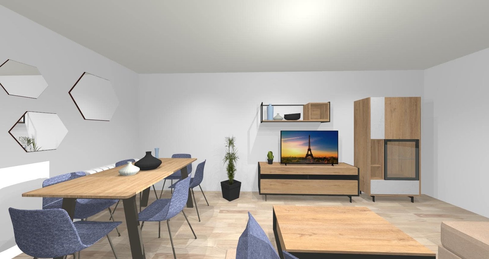 Diseño 3D Salón Comedor -Mobiliario y decoración Natalia Moreno Diseño 3D Salón Comedor -Mobiliario y decoración Natalia Moreno