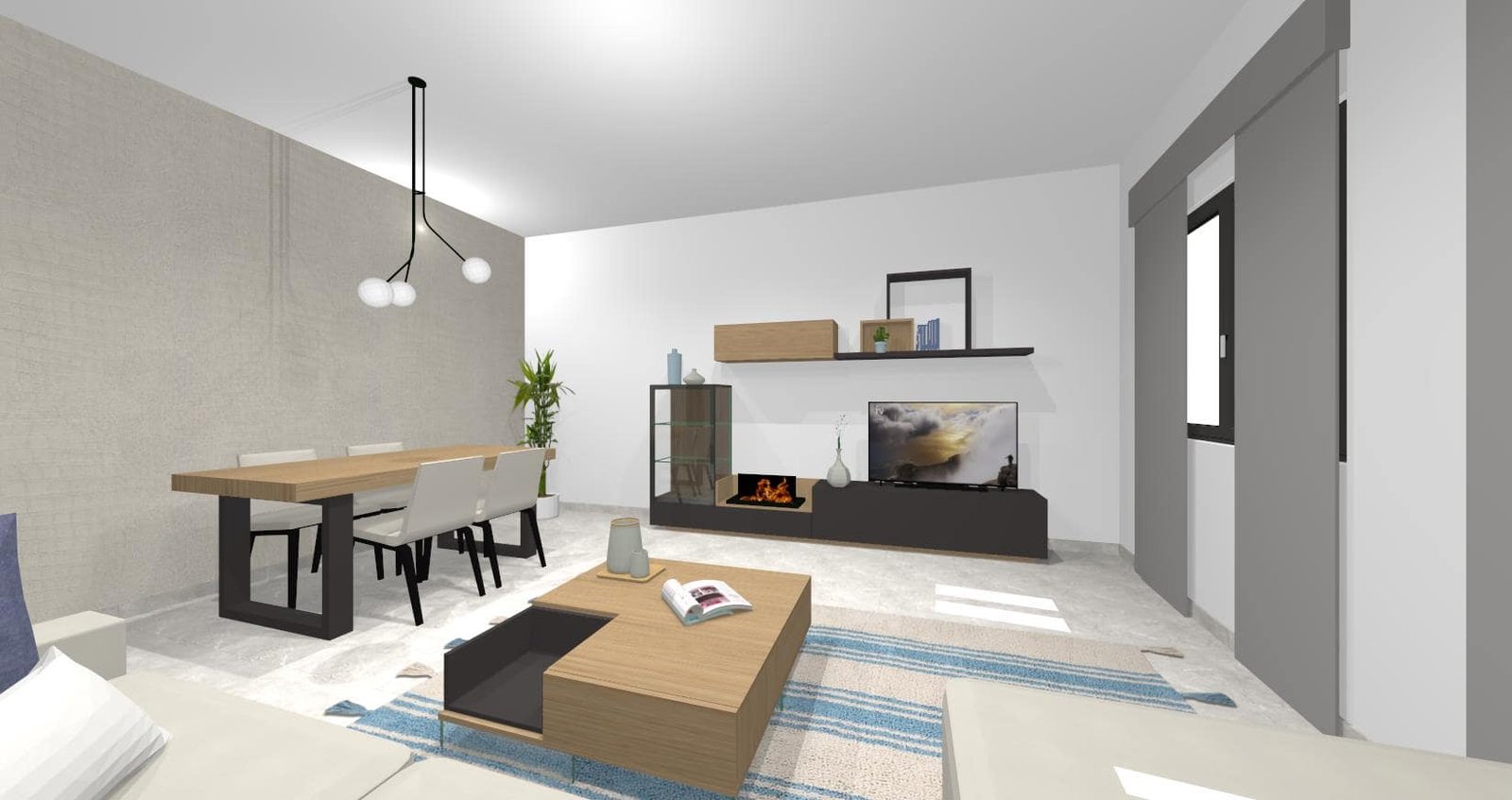 Diseño 3D Salón Comedor- Mobiliario y decoración Natalia Moreno Diseño 3D Salón Comedor- Mobiliario y decoración Natalia Moreno