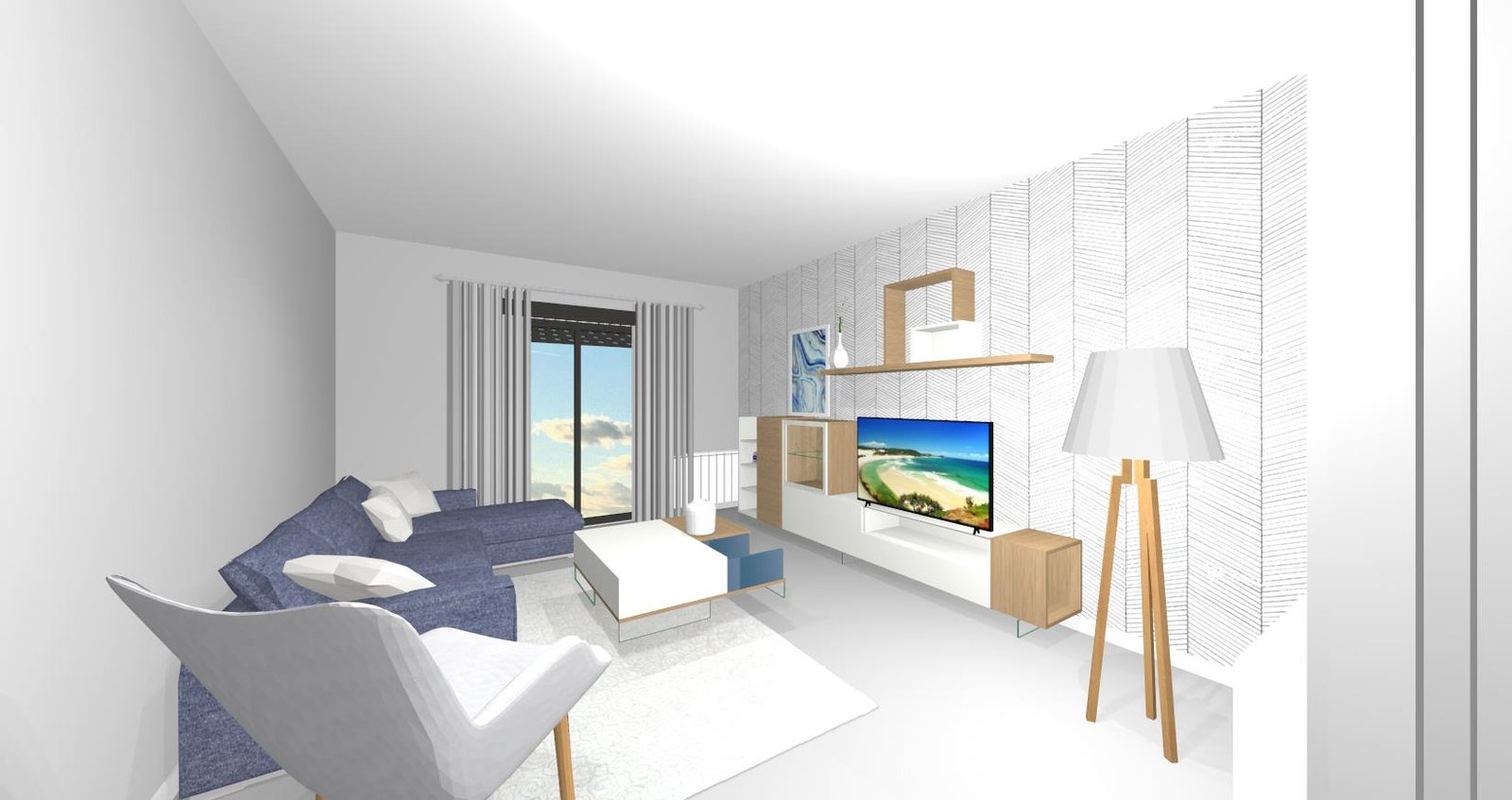 Diseño 3D Salón - Mobiliario y decoración Natalia Moreno Diseño 3D Salón - Mobiliario y decoración Natalia Moreno