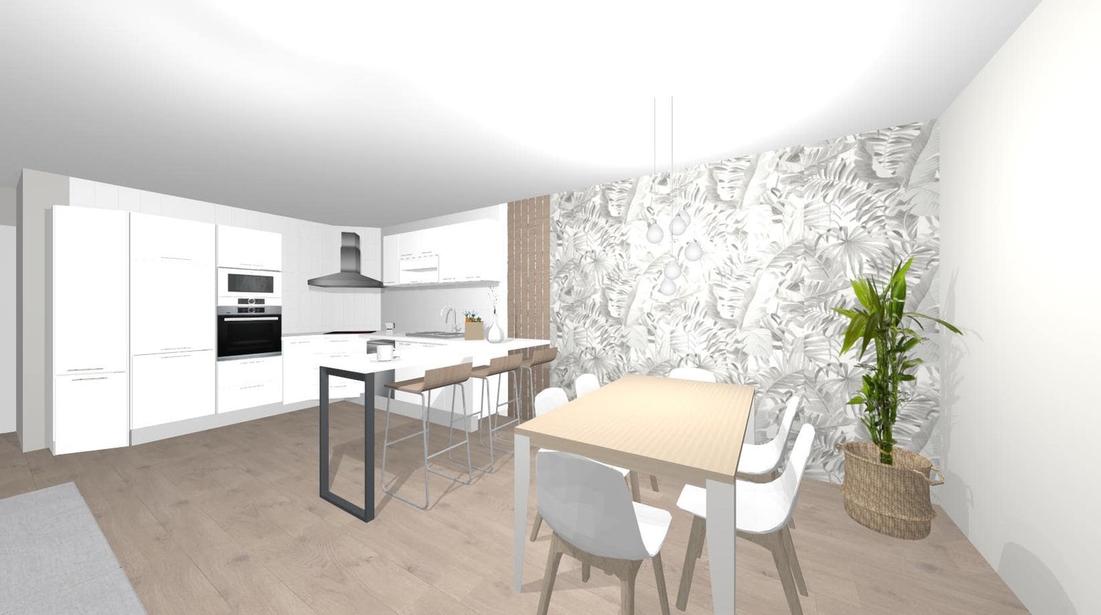 Diseño Salón Cocina 3D - Mobiliario y decoración Natalia Moreno Diseño Salón Cocina 3D - Mobiliario y decoración Natalia Moreno