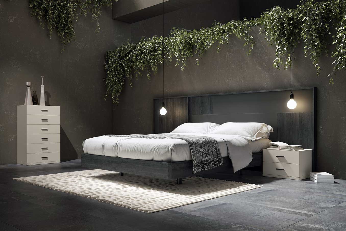 Dormitorio matrimonio moderno madera negro