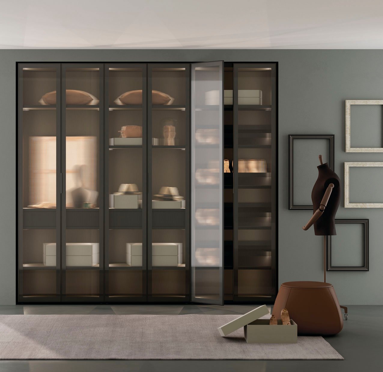 Armario puertas transparentes