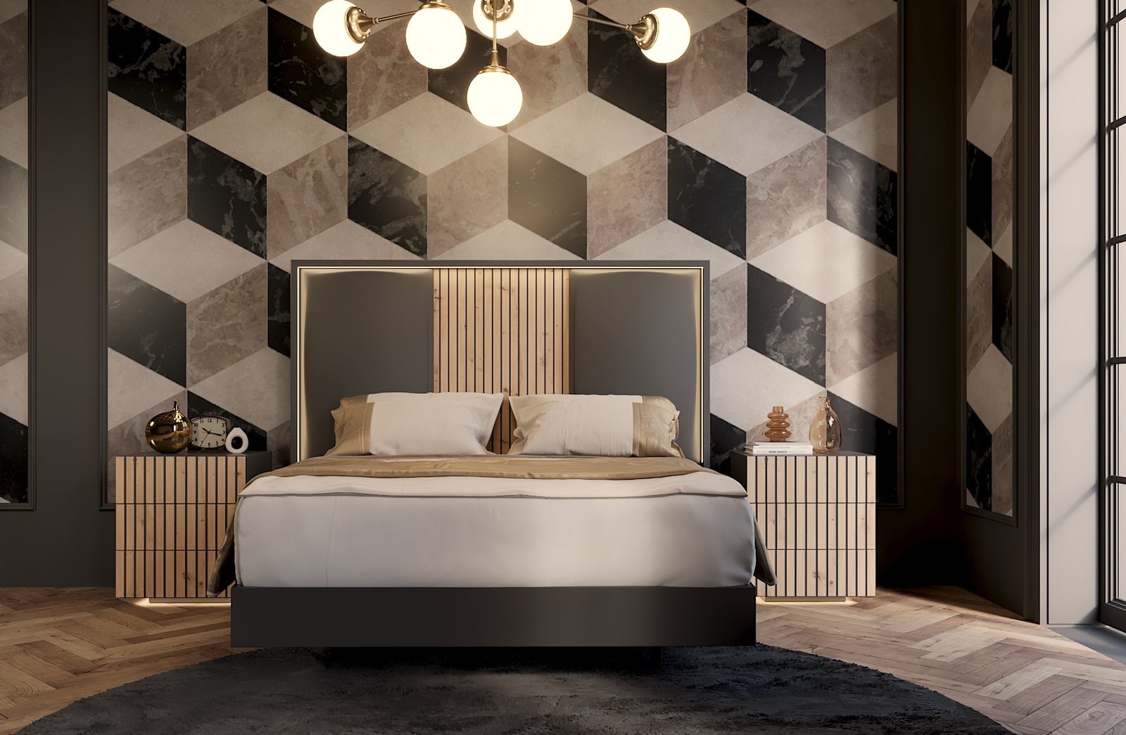 Dormitorio matrimonio moderno palilleria