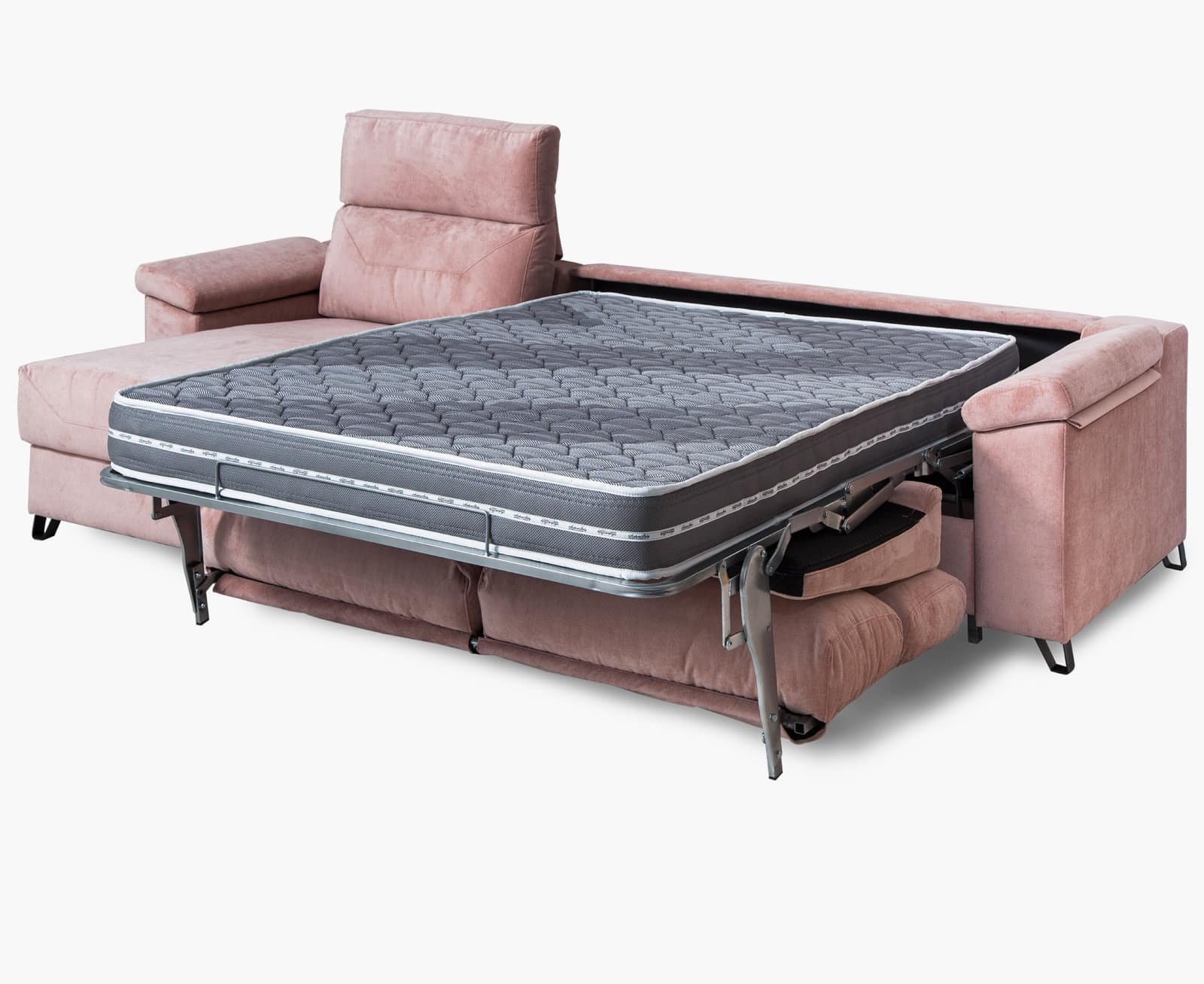 Sofa cama cheslong sistema italiano con pata y arcones
