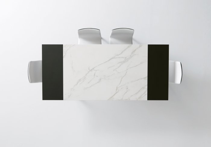 Mesa cocina extensible Erika efecto mármol