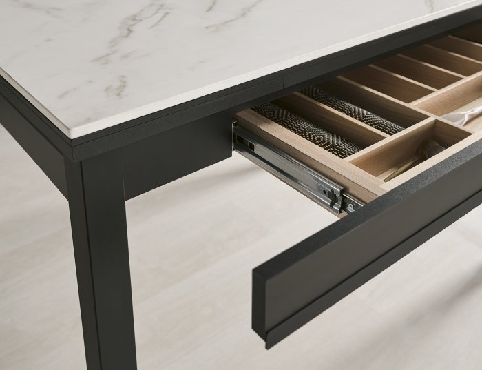 Mesa cocina extensible Erika efecto mármol