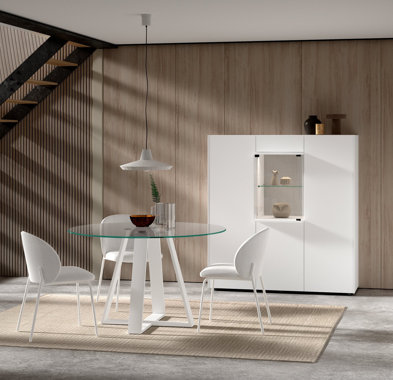 Mesa comedor redonda cristal