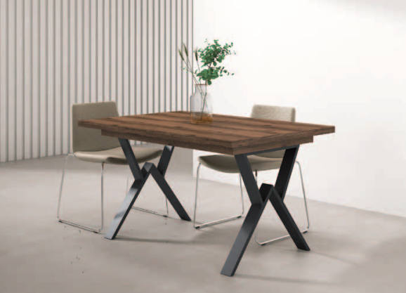 Mesa comedor extensible pata cruz