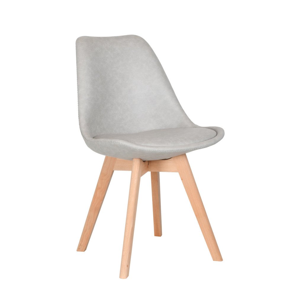 Silla Megan textil gris claro