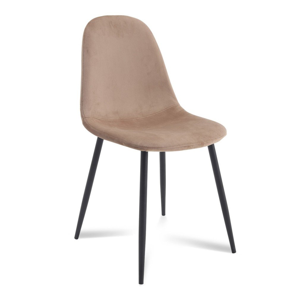 Silla Zen terciopelo arena - patas negras