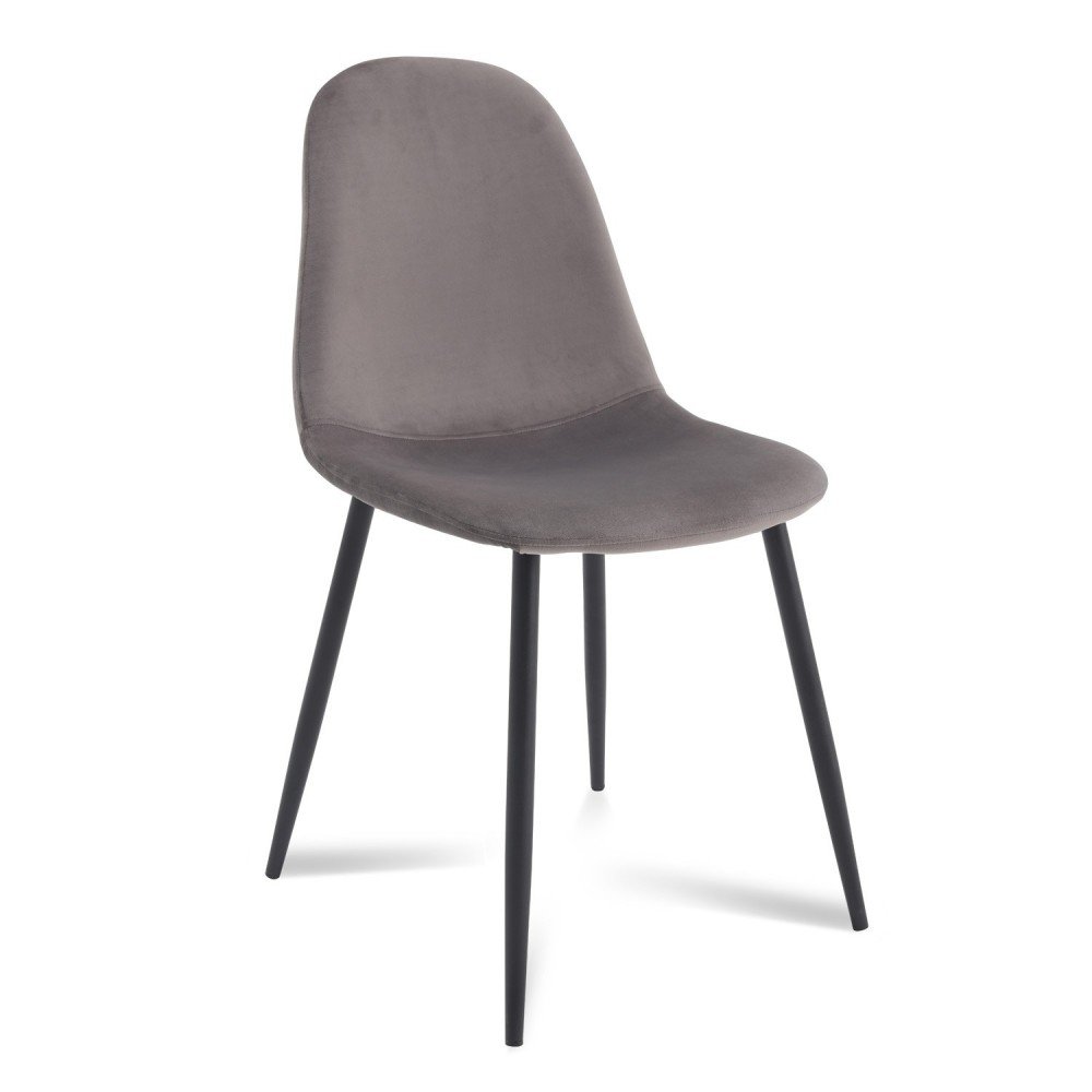 Silla Zen terciopelo gris - patas negras