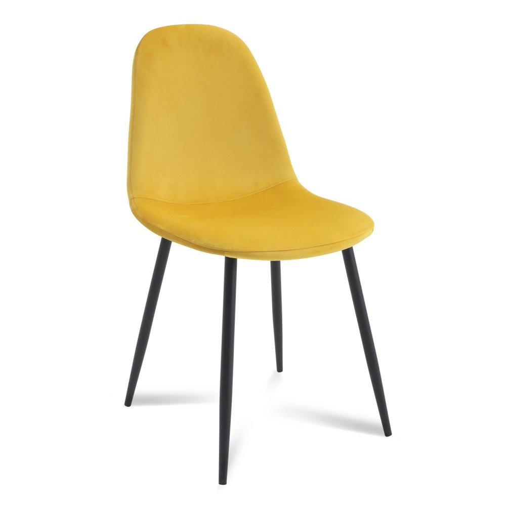 Silla Zen terciopelo mostaza - patas negras
