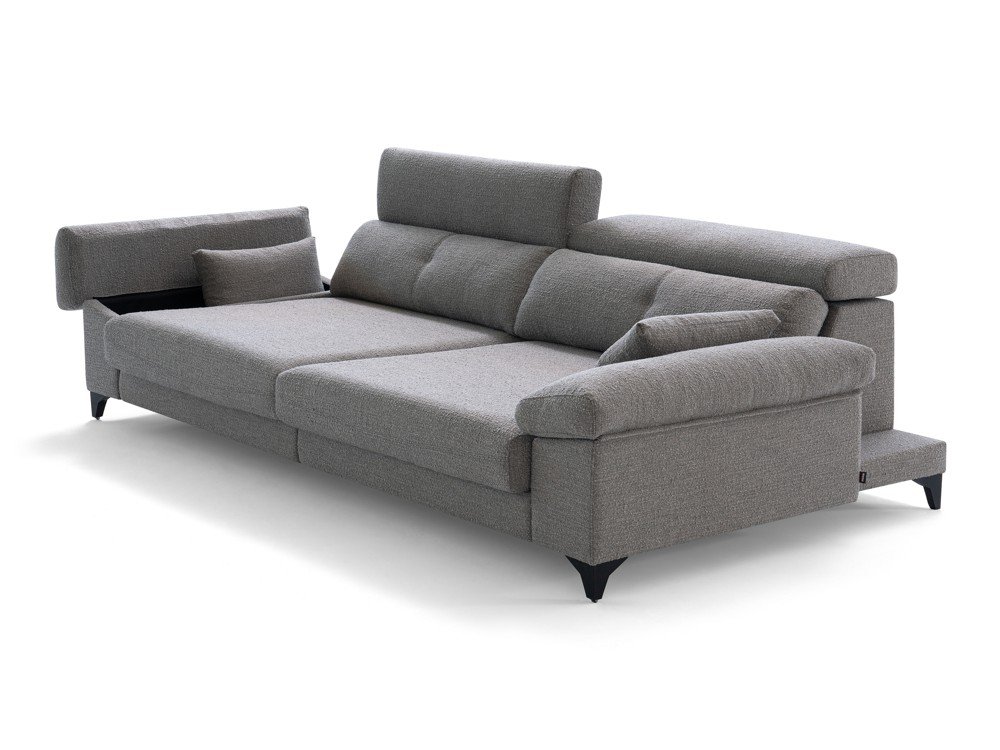 Sofá 2 asientos extraíbles y brazos también extraíbles con arcón